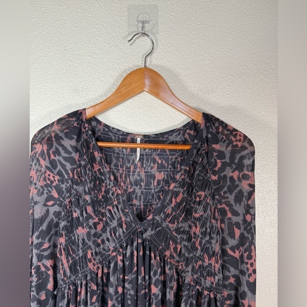 Free People Dark Romance Babydoll Tunic in Dark Combo, Sz XS, M44 - Picture 5 of 11